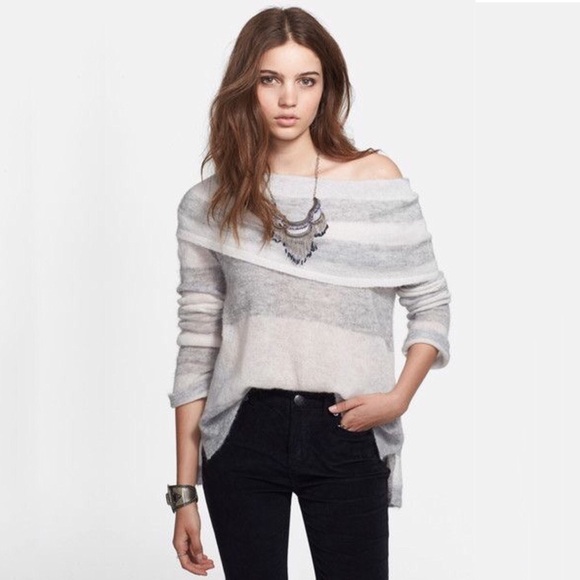 Free People Sweaters - free people lulu rugby off the shoulder sweater